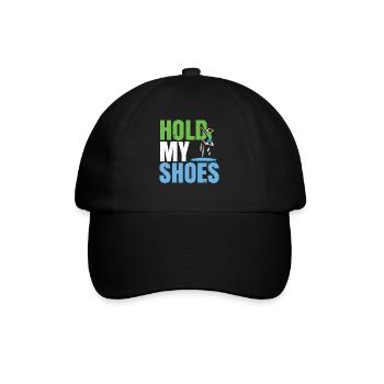 Halt meine Schuhe Trampolin Trampolin Trampolinspr - Baseballkappe - Schwarz/Schwarz - Vorne