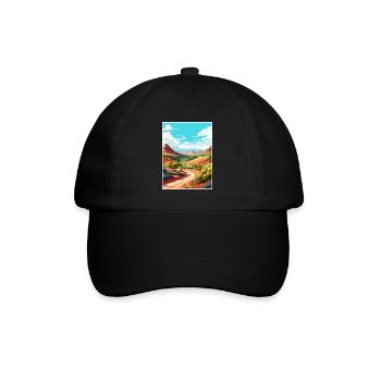 Mount Scott Texas Vintage Reiseposter Souvenir - Baseballkappe - Schwarz/Schwarz - Vorne