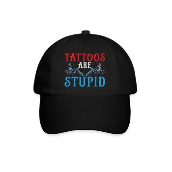 Tattoos sind dumm Tätowierer Tätowieren Tattooist - Baseballkappe - Schwarz/Schwarz - Vorne