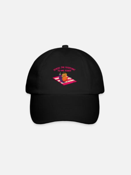 Verliebte Aubergine Strandurlaub - Baseballkappe - Schwarz/Schwarz