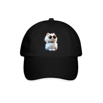Angora Katze Weiße Angorakatze Süße Angora Katzen - Baseballkappe - Schwarz/Schwarz - Vorne