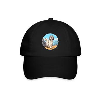 Pyrenäen-Schäferhund, Rasse, Cartoon, Kawaii, Clipart - Baseballkappe - Schwarz/Schwarz - Vorne