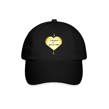 Paare Verliebte Liebe Herz - Baseballkappe - Schwarz/Schwarz - Vorne