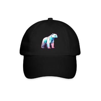 Eisbär Bunte Aquarell-Karikatur Kawaii Anim - Baseballkappe - Schwarz/Schwarz - Vorne