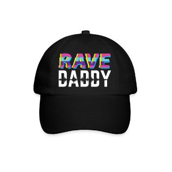 Rave Papa Techno Dad - Baseballkappe - Schwarz/Schwarz - Vorne