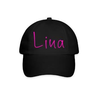 Lina Handschrift Pink - Baseballkappe - Schwarz/Schwarz - Vorne