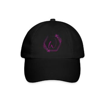 W Monogramm mit Blumenrahmen - Baseballkappe - Schwarz/Schwarz - Vorne