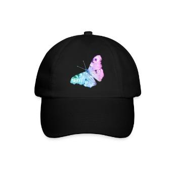 Schmetterlings Wasserfarben Gradient - Baseballkappe - Schwarz/Schwarz - Vorne
