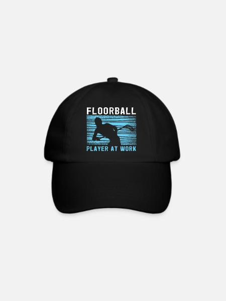 Floorball Player at Work Floorball Spieler - Baseballkappe - Schwarz/Schwarz