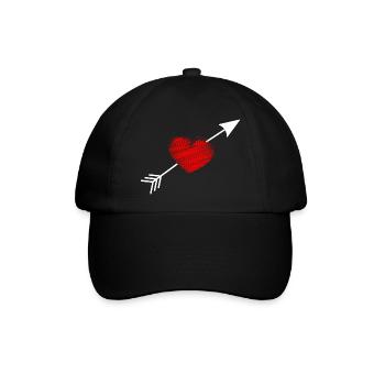 HERZ. HERZ. HERZ. KÜSSEN. SCHMATZEN. KÜSST. - Baseballkappe - Schwarz/Schwarz - Vorne
