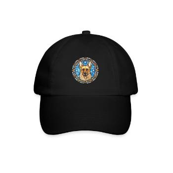 Böhmischer Schäferhund Rasse Buntglas Bunt - Baseballkappe - Schwarz/Schwarz - Vorne