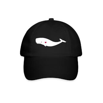 Wal weiss - Baseballkappe - Schwarz/Schwarz - Vorne