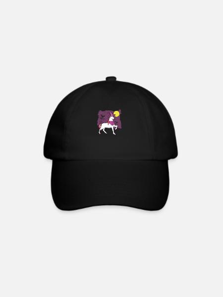 Hexe Einhorn Halloween - Baseballkappe - Schwarz/Schwarz