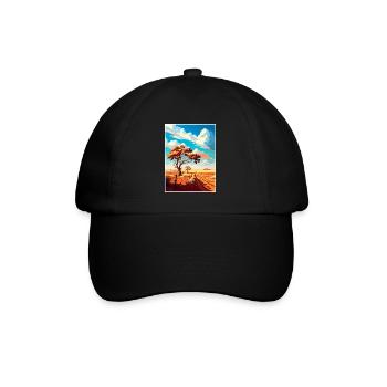 Outback Au Australien Vintage Reiseposter WPA Kunst - Baseballkappe - Schwarz/Schwarz - Vorne
