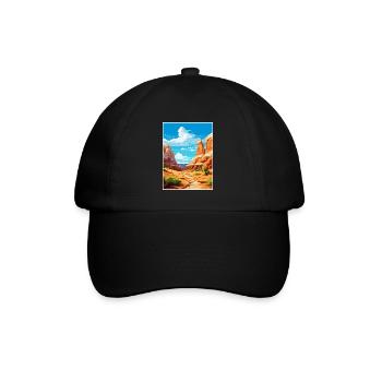 Große Treppe Utah Wüste Vintage Reiseposter - Baseballkappe - Schwarz/Schwarz - Vorne