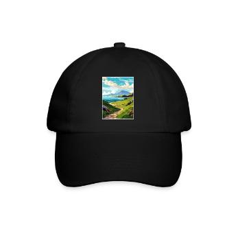 Isle Of Canna Schottland Vintage Reiseposter WPA - Baseballkappe - Schwarz/Schwarz - Vorne