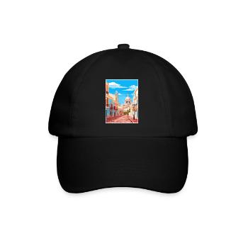 Cádiz Spanien Vintage Reiseposter WPA Souvenir - Baseballkappe - Schwarz/Schwarz - Vorne