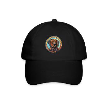 Berger de Beauce Hunderasse Buntglas bunt - Baseballkappe - Schwarz/Schwarz - Vorne