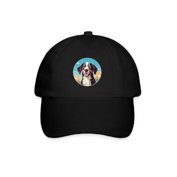Deutsche Bracke Hunderasse Cartoon Kawaii Watercolo - Baseballkappe - Schwarz/Schwarz - Vorne