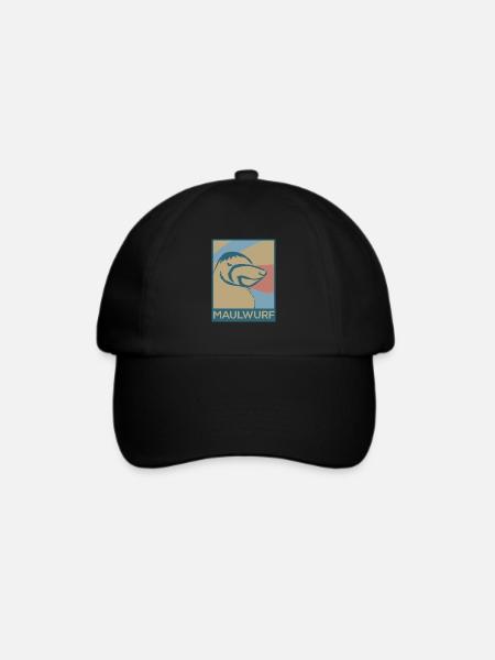 Fleißiger Maulwurf Untergrund - Baseballkappe - Schwarz/Schwarz