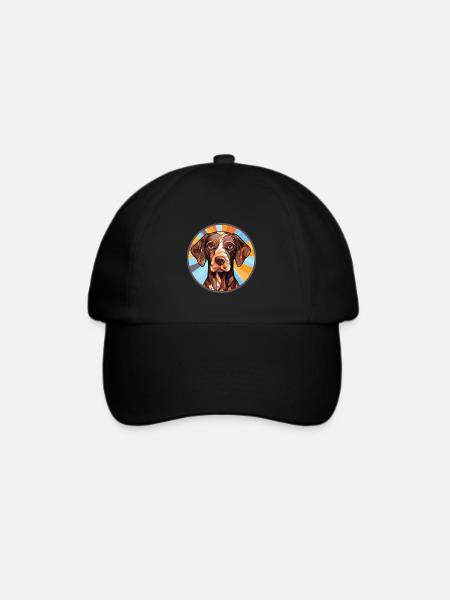 Deutscher Schäferhund Rasse Aquarell Illustration - Baseballkappe - Schwarz/Schwarz