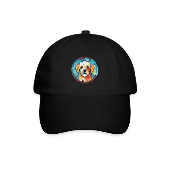 Französischer dreifarbiger Hundehund Rasse Aquarellglas - Baseballkappe - Schwarz/Schwarz - Vorne