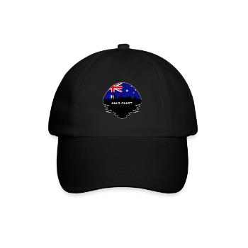 Gold Coast Australien Flagge Skyline Silhouette Trave - Baseballkappe - Schwarz/Schwarz - Vorne