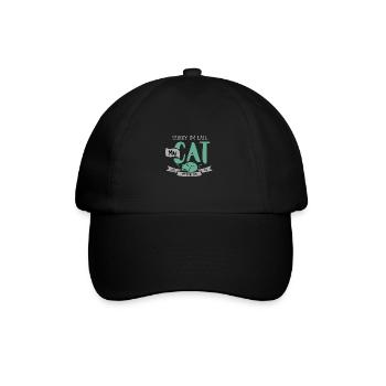 Verschmustes Stubentiger Ausrede - Baseballkappe - Schwarz/Schwarz - Vorne