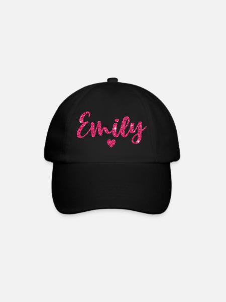 Emily Herz Pink - Baseballkappe - Schwarz/Schwarz