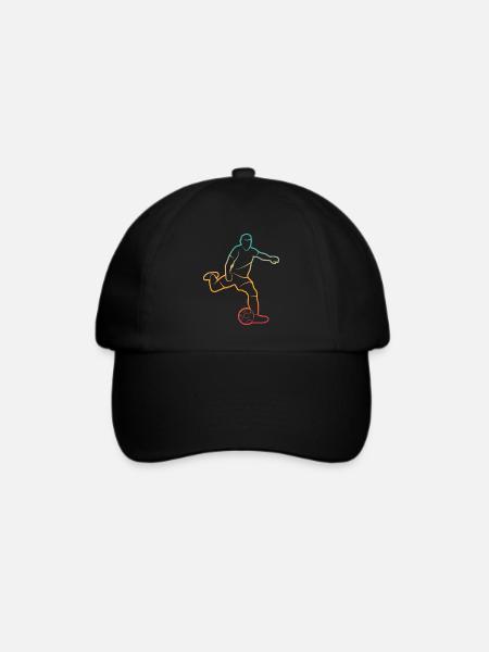 Fußballer Silhouette Fußballtrainer Fußballspieler - Baseballkappe - Schwarz/Schwarz