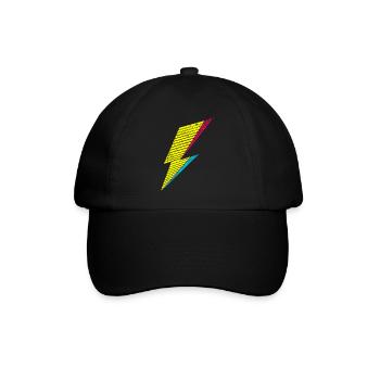 bolt of lightning 80s - Baseballkappe - Schwarz/Schwarz - Vorne