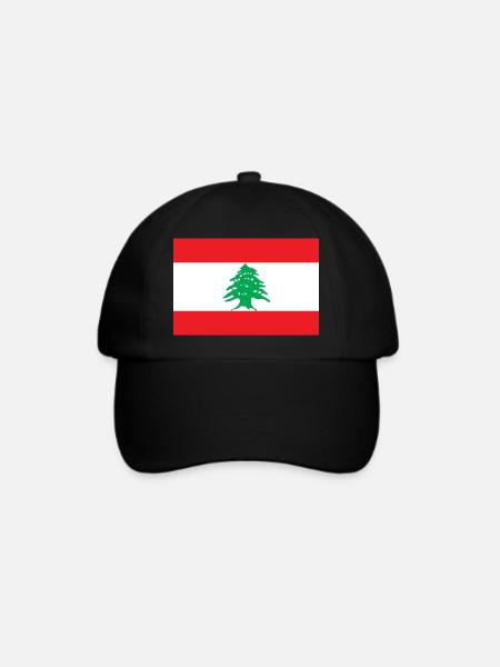 Libanon - Baseballkappe - Schwarz/Schwarz