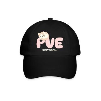 PVE Cozy Gaming Schlafkatze - Baseballkappe - Schwarz/Schwarz - Vorne