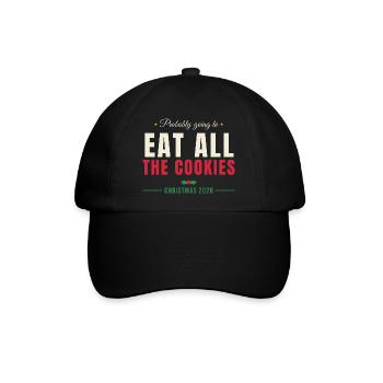 Eat All The Cookies - Weihnachten Familie - Baseballkappe - Schwarz/Schwarz - Vorne