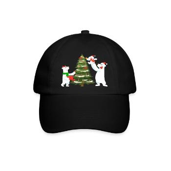 Eis-Weihnachtsbaumbären - Baseballkappe - Schwarz/Schwarz - Vorne