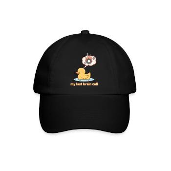 Meine letzte Gehirnzelle lustige Quietscheente - Baseballkappe - Schwarz/Schwarz - Vorne
