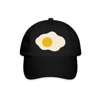 Spiegelei Lebensmittel Design Geschenkidee - Baseballkappe - Schwarz/Schwarz - Vorne