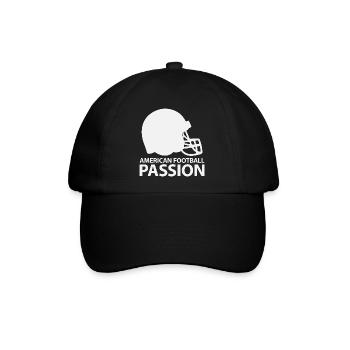 Leidenschaft für American Football - Baseballkappe - Schwarz/Schwarz - Vorne