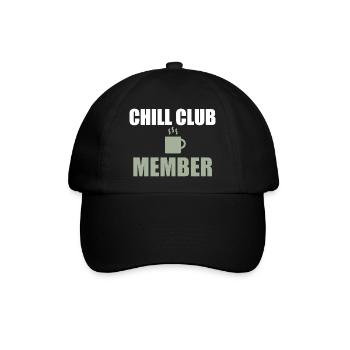 Chill Club-Mitglieder Tassen-Kunstwerk - Baseballkappe - Schwarz/Schwarz - Vorne