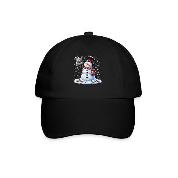 Well Shit Funny Snowman Christmas - Baseballkappe - Schwarz/Schwarz - Vorne