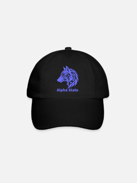 Alpha State Wolf-Emblem - Baseballkappe - Schwarz/Schwarz