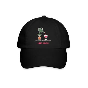 Ich gieße Pflanzen Und Mich - Baseballkappe - Schwarz/Schwarz - Vorne