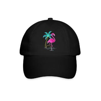 Niedlicher Flamingo Süße Flamingos - Baseballkappe - Schwarz/Schwarz - Vorne