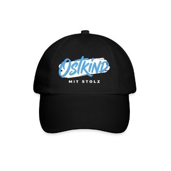 Ostkind mit Stolz Ostdeutschland - Baseballkappe - Schwarz/Schwarz - Vorne