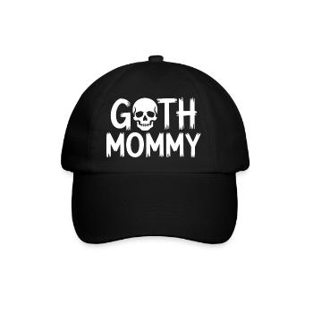 Goth-Mama-Schädel-Tee - Baseballkappe - Schwarz/Schwarz - Vorne