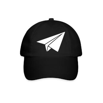 Papierflieger Origami Geschenk Pilot Flugbegleiter - Baseballkappe - Schwarz/Schwarz - Vorne