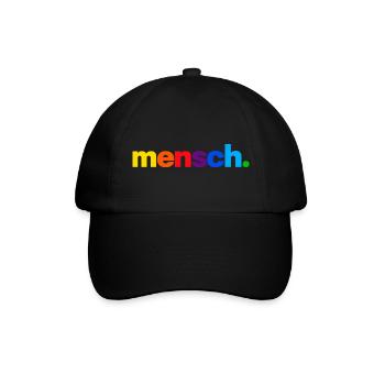 Mensch. Regenbogenfarben Druck - Baseballkappe - Schwarz/Schwarz - Vorne