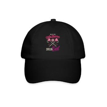 Nur Die Coolen Mädchen Spielen Dart Spruch - Baseballkappe - Schwarz/Schwarz - Vorne
