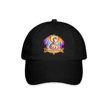 Regenbogendrache – Dragon Power & Mandala - Baseballkappe - Schwarz/Schwarz - Vorne