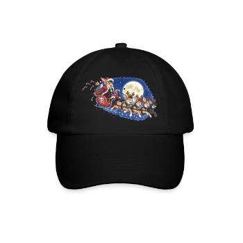 Nacht-Schlitten mit Punk Weihnachtshasen - Baseballkappe - Schwarz/Schwarz - Vorne